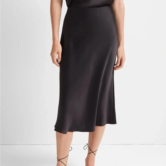 Club Monaco Silky Slip Skirt Charcoal